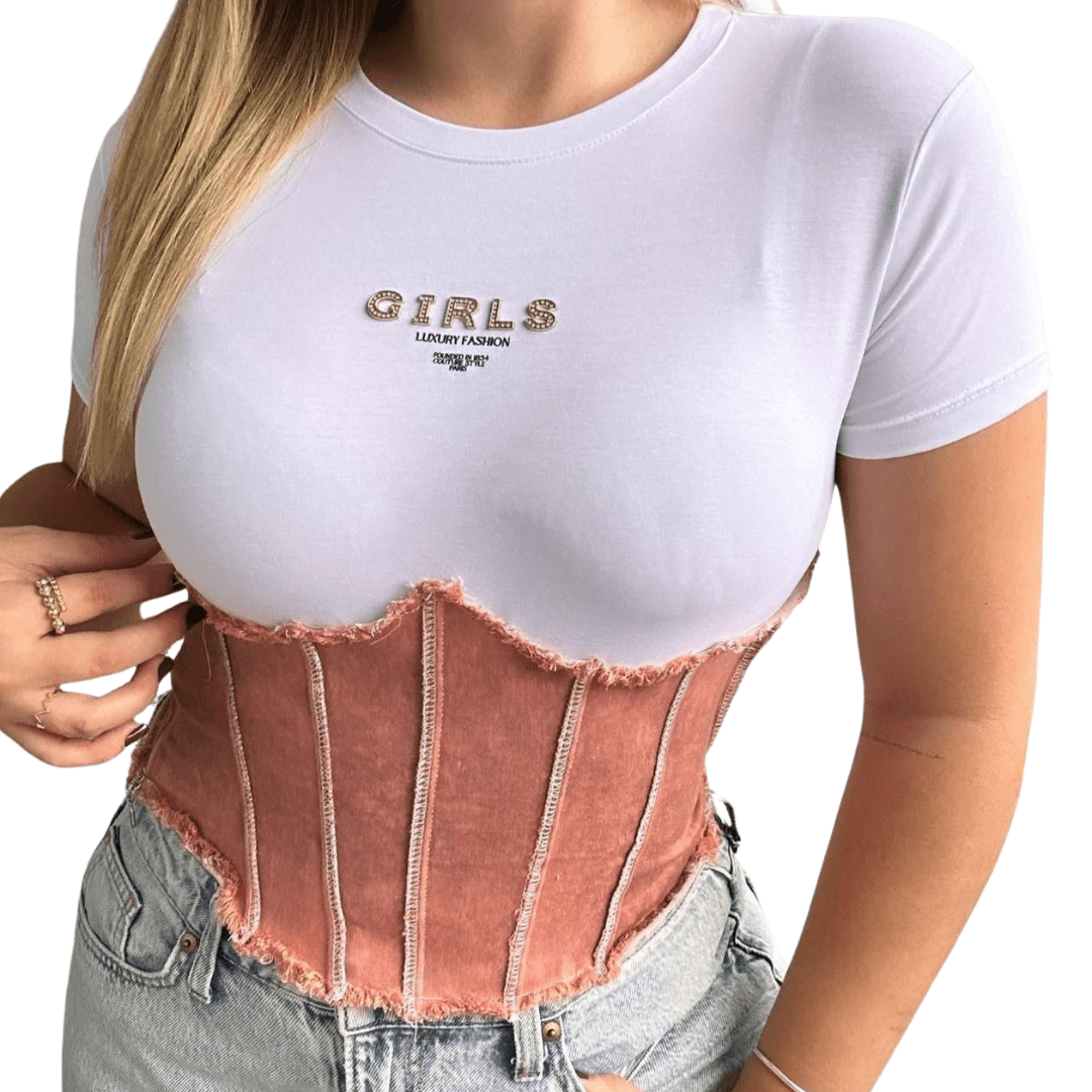 blusa cinturilla rosa